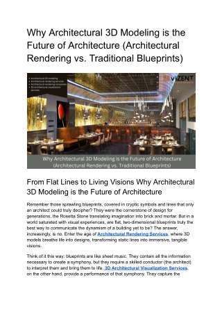 Architectural Rendering vs. Traditional Blueprints_ Why 3D Models Are the Future__offsite blog vizent_Komal
