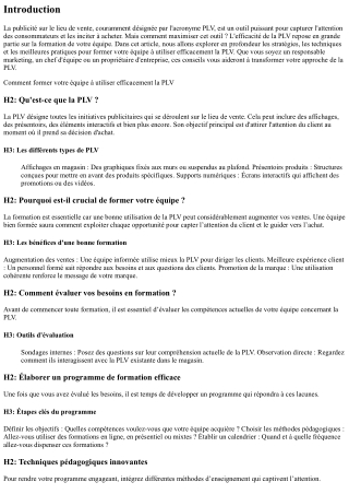Comment former votre équipe à utiliser efficacement la PLV