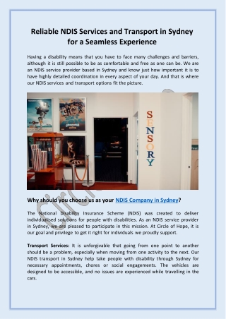 Reliable NDIS Services and Transport in Sydney for a Seamless Experience