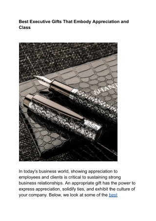 Best Executive Gifts That Embody Appreciation and Class