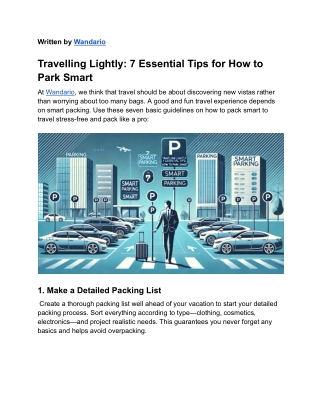 Travelling Lightly: 7 Essential Tips for How to Park Smart