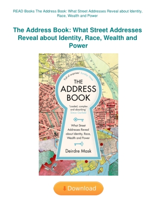 READ Books The Address Book What Street Addresses Reveal about Identity  Race  Wealth and Power