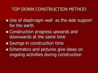 TOP-DOWN CONSTRUCTION METHOD