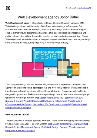 Web Development agency Johor Bahru