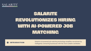 Salarite Introduces AI-Powered Job Matching to Enhance Hiring Success for Small