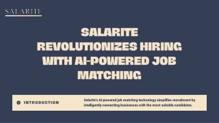 Salarite Introduces AI-Powered Job Matching to Enhance Hiring Success for Small