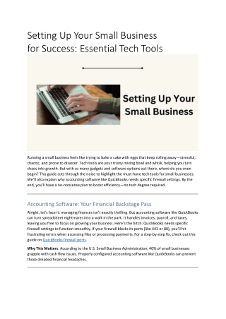 Setting Up Your Small Business for Success: Essential Tech Tools