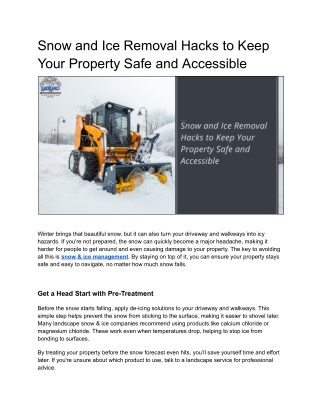 Snow and Ice Removal Hacks to Keep Your Property Safe and Accessible