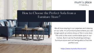 How to Choose the Perfect Sofa from a Furniture Store