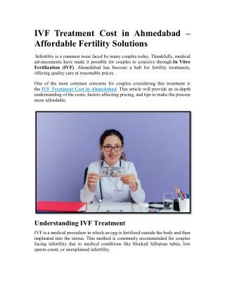 IVF Treatment Cost in Ahmedabad