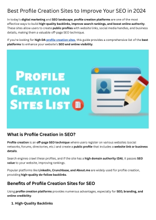Profile Creation Sites
