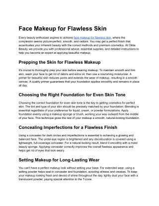 Face Makeup for Flawless Skin