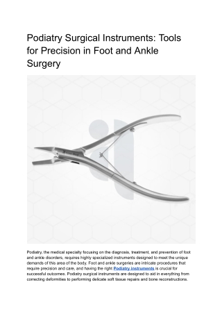 Podiatry Surgical Instruments