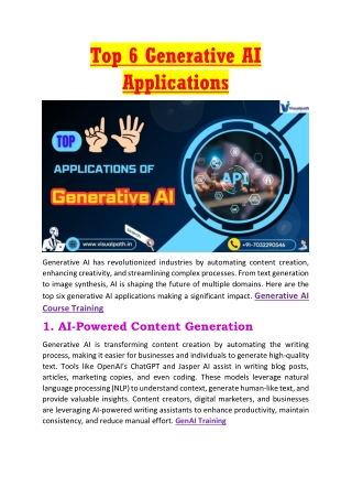 GenAI Training | Generative AI Course Training