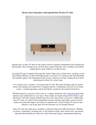 Boho Hand-Carved Wooden TV Units for an Artistic Touch