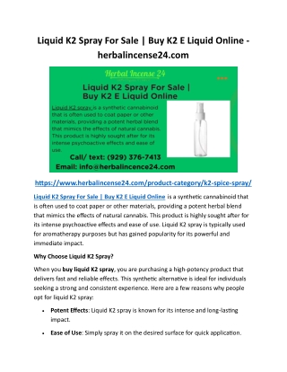 Liquid K2 Spray For Sale  Buy K2 E Liquid Online - herbalincense24