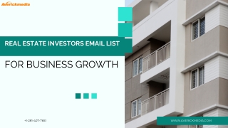 Real Estate Investors Email List for Business Growth