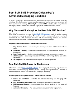 Best Bulk SMS Provider Office24by7's Advanced Messaging Solutions.docx Google Docs