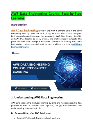 AWS Data Engineering training - AWS Data Engineer certification