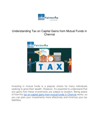 Understanding Tax on Capital Gains from Mutual Funds in Chennai