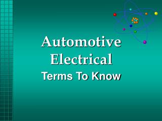 Automotive Electrical