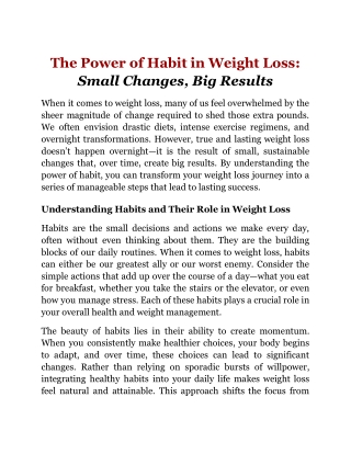 The Power of Habit in Weight Loss_ Small Changes, Big Results