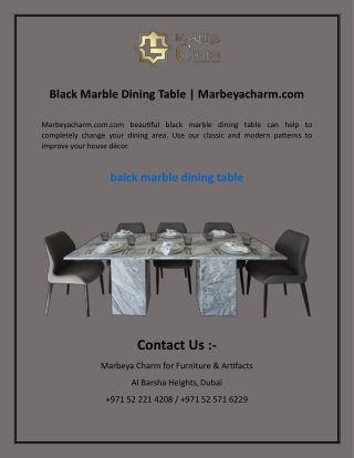 Black Marble Dining Table  Marbeyacharm.com