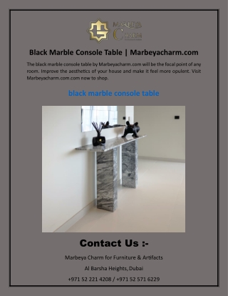 Black Marble Console Table  Marbeyacharm.com