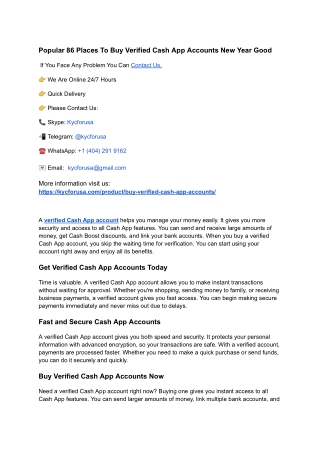 Popular 86 Places To Buy Verified Cash App Accounts New Year Good
