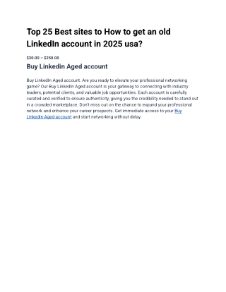 Top 5.66 Best Place to Buy Linkedin Aged account USA