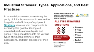 Industrial Strainers_ Types, Applications, and Best Practices