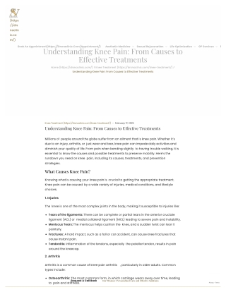 Understanding Knee Pain_ From Causes to Effective Treatments - Dr. SNA Clinic