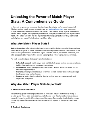 Unlocking the Power of Match Player Stats_ A Comprehensive Guide