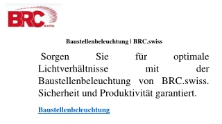 Baustellenbeleuchtung  BRC.swiss