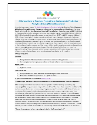 AI in Tourism Market Driver- Opportunities-growth-trends