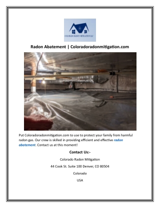 Radon Abatement  Coloradoradonmitigation