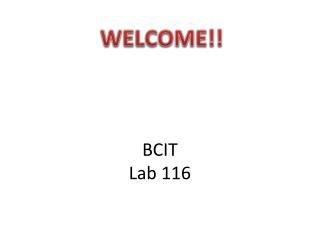 BCIT Lab 116