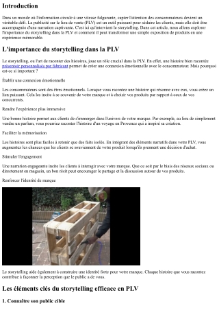 L'importance du storytelling dans la PLV