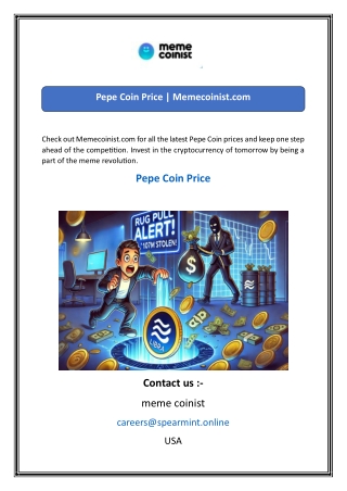 Pepe Coin Price  Memecoinist