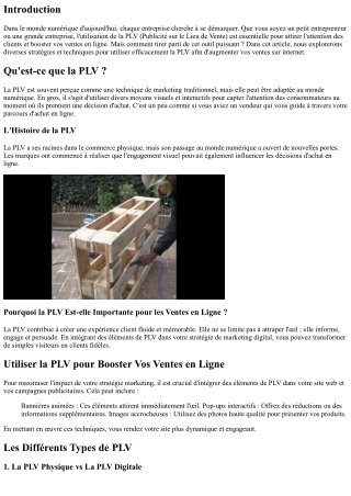 Utiliser la PLV pour Booster Vos Ventes en Ligne
