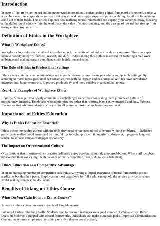 How Understanding Ethical Frameworks Can Enhance Your Career Pathway