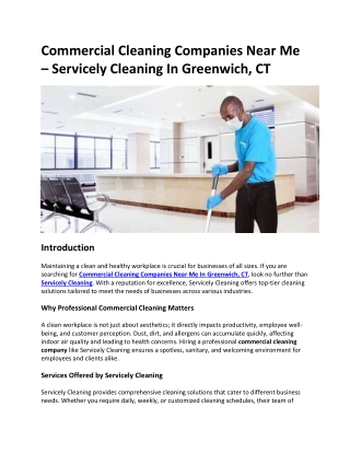 Commercial Cleaning Companies Near Me – Servicely Cleaning In Greenwich, CT