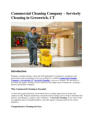 Commercial Cleaning Company – Servicely Cleaning in Greenwich, CT