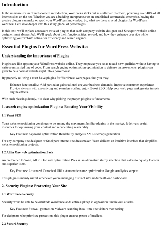 Essential Plugins for WordPress Websites