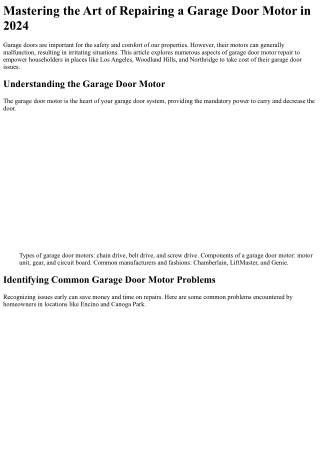 The 10 Scariest Things About quality garage door repair Reseda