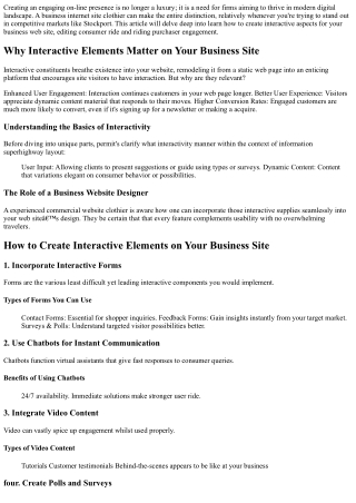 How to Create Interactive Elements on Your Business Site