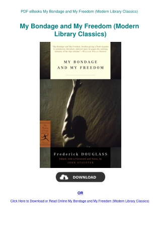 PDF eBooks My Bondage and My Freedom (Modern Library Classics)