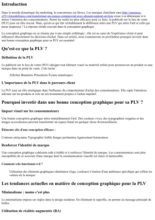 “Pourquoi investir dans une bonne conception graphique pour sa PLV?”
