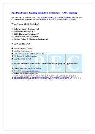 Best Data Science Training Institute in Hyderabad
