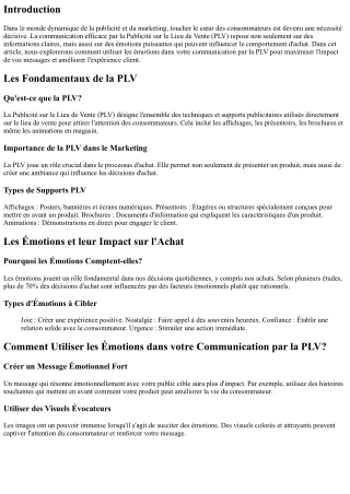 Comment Utiliser les Émotions dans votre Communication par la PLV